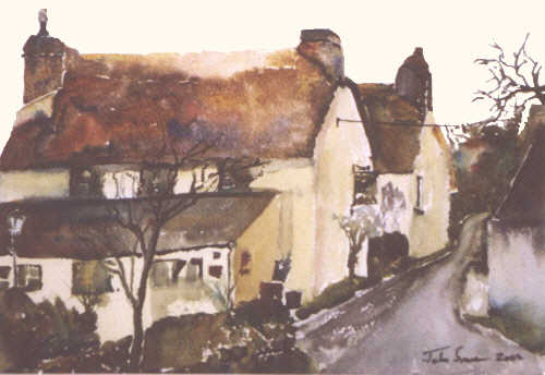 Watercolour of Smugglers Den Trebellan Cubert - Cornwall